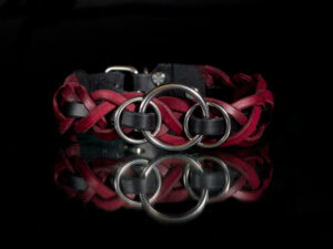 Geflochtenes Halsband mit drei Ringen